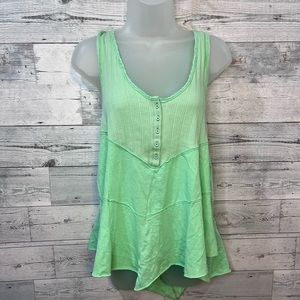 Urban Outfitters Mint Green Henley Tiered Top Size M